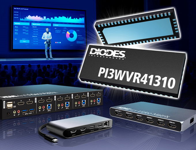 Diodes 推出 13.5Gbps 高速視頻開關(guān) PI3WVR41310